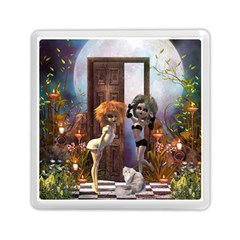 Cute Dark Fairys With Cat Memory Card Reader (square) by FantasyWorld7
