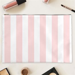 Pastel Pink Stripes Cosmetic Bag (xxl) by mccallacoulture