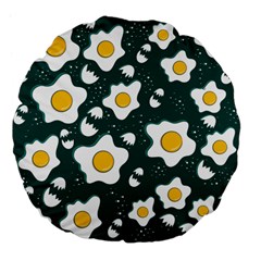 Wanna Have Some Egg? Large 18  Premium Flano Round Cushions by designsbymallika