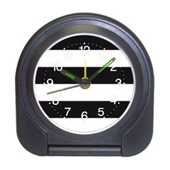 Black And White Large Stripes Goth Mime French Style Travel Alarm Clock by genx