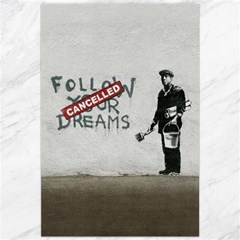 Banksy Graffiti Original Quote Follow Your Dreams Cancelled Cynical With Painter Canvas 20  X 30  by snek