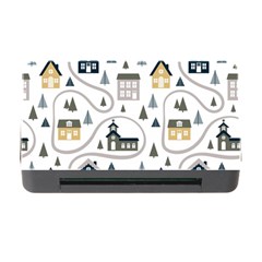 Abstract Seamless Pattern With Cute Houses Trees Road Memory Card Reader With Cf by Vaneshart