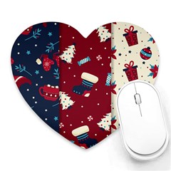 Flat Design Christmas Pattern Collection Art Heart Mousepads by Vaneshart
