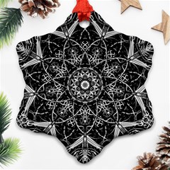 Black And White Pattern Snowflake Ornament (two Sides) by Sobalvarro