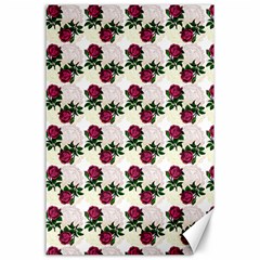 Doily Rose Pattern White Canvas 24  X 36 