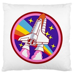 Pink Rainbow Rocket Standard Flano Cushion Case (two Sides) by Wegoenart
