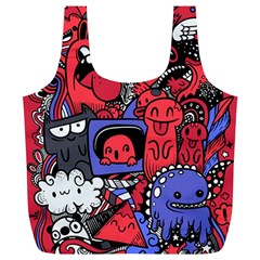 Abstract Grunge Urban Pattern With Monster Character Super Drawing Graffiti Style Vector Illustratio Full Print Recycle Bag (xl) by Nexatart