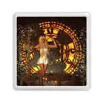 Steampunk Clockwork And Steampunk Girl Memory Card Reader (Square) Front
