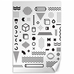 Pattern Hipster Abstract Form Geometric Line Variety Shapes Polkadots Fashion Style Seamless Canvas 24  X 36  by Vaneshart