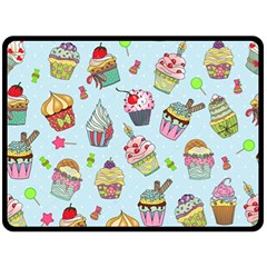 Cupcake Doodle Pattern Double Sided Fleece Blanket (large)  by Sobalvarro