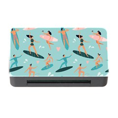 Beach Surfing Surfers With Surfboards Surfer Rides Wave Summer Outdoors Surfboards Seamless Pattern Memory Card Reader With Cf by Wegoenart