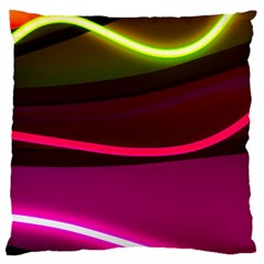 Neon Wonder Large Flano Cushion Case (two Sides) by essentialimage