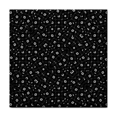 Black And White Intricate Geometric Print Tile Coaster by dflcprintsclothing