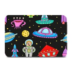 Seamless Pattern With Space Objects Ufo Rockets Aliens Hand Drawn Elements Space Plate Mats by Vaneshart