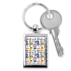 Monster Cool Seamless Pattern Key Chain (rectangle) by Vaneshart