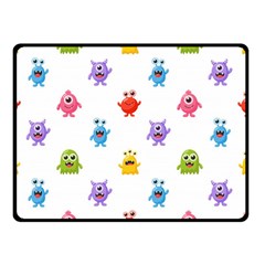 Seamless Pattern Cute Funny Monster Cartoon Isolated White Background Double Sided Fleece Blanket (small)  by Vaneshart