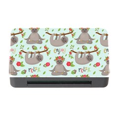 Seamless Pattern With Cute Sloths Relax Enjoy Yoga Memory Card Reader With Cf by Vaneshart