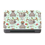 Seamless Pattern With Cute Sloths Relax Enjoy Yoga Memory Card Reader with CF Front