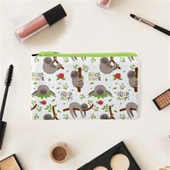 Seamless Pattern With Cute Sloths Sleep More Cosmetic Bag (xs) by Vaneshart