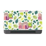 Cute Sloth Sleeping Ice Cream Surrounded By Green Tropical Leaves Memory Card Reader with CF Front