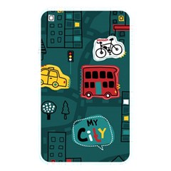 Seamless-pattern-hand-drawn-with-vehicles-buildings-road Memory Card Reader (rectangular) by Vaneshart
