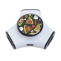 Vector Seamless Pizza Slice Pattern Hand Drawn Pizza Illustration Great Background 3-port Usb Hub by BangZart