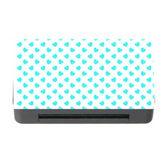 White Light Blue Hearts Pattern, Pastel Sky Blue Color Memory Card Reader With Cf by Casemiro