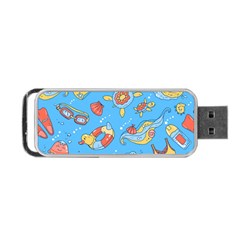 Hand Drawn Seamless Pattern Summer Time Portable Usb Flash (one Side)