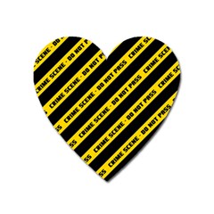 Warning Colors Yellow And Black - Police No Entrance 2 Heart Magnet by DinzDas