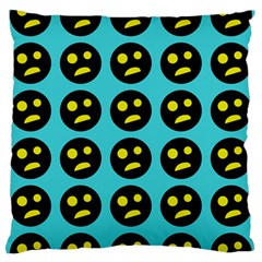 005 - Ugly Smiley With Horror Face - Scary Smiley Large Flano Cushion Case (two Sides) by DinzDas