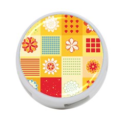 Abstract Flowers And Circle 4-port Usb Hub (two Sides) by DinzDas