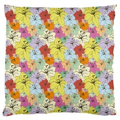 Abstract Flowers And Circle Large Flano Cushion Case (two Sides) by DinzDas