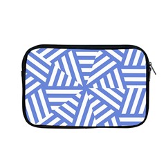 Geometric Blue And White Lines, Stripes Pattern Apple Macbook Pro 13  Zipper Case by Casemiro