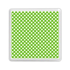 Pastel Green Lemon, White Polka Dots Pattern, Classic, Retro Style Memory Card Reader (square) by Casemiro