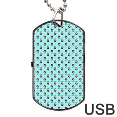 Headphones Girl Aqua Dog Tag Usb Flash (two Sides) by snowwhitegirl