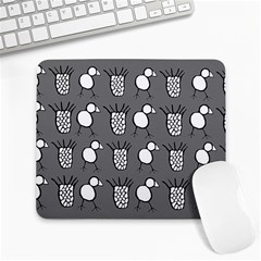 Grey Base, B&w Chpa Pattern Design Large Mousepads by CHPALTD