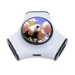 Pink Snowball Branch 3-port Usb Hub by okhismakingart