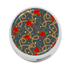 Golden Chain Pattern Rose Flower 2 4-port Usb Hub (one Side) by designsbymallika