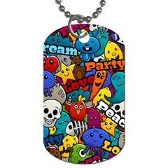 Graffiti Characters Seamless Pattern Dog Tag (two Sides) by Amaryn4rt