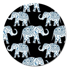 Elephant-pattern-background Magnet 5  (round) by Sobalvarro