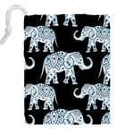 Elephant-pattern-background Drawstring Pouch (4XL) Back