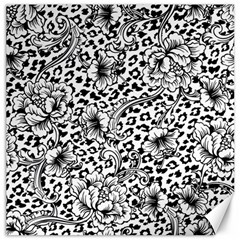 Vector-eclectic-fabric-seamless-pattern-animal-background-with-baroque-ornament Canvas 12  X 12  by Sobalvarro