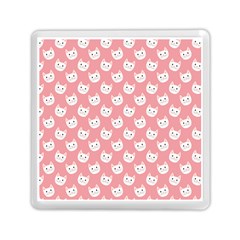 Cute Cat Faces White And Pink Memory Card Reader (square) by SpinnyChairDesigns