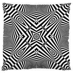 Black And White Line Art Pattern Stripes Large Cushion Case (two Sides) by SpinnyChairDesigns
