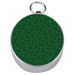 Green Intricate Pattern Silver Compasses by SpinnyChairDesigns