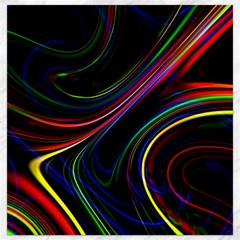 Neon Glow Lines On Black Canvas 16  X 16  by SpinnyChairDesigns