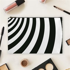 Black And White Zebra Stripes Pattern Cosmetic Bag (large) by SpinnyChairDesigns