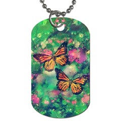 Watercolor Monarch Butterflies Dog Tag (two Sides)