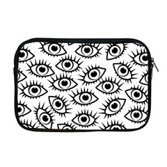 Black And White Cartoon Eyeballs Apple Macbook Pro 17  Zipper Case by SpinnyChairDesigns