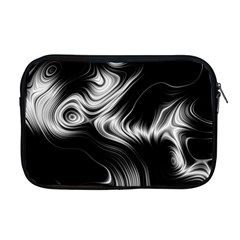 Black And White Abstract Swirls Apple Macbook Pro 17  Zipper Case by SpinnyChairDesigns